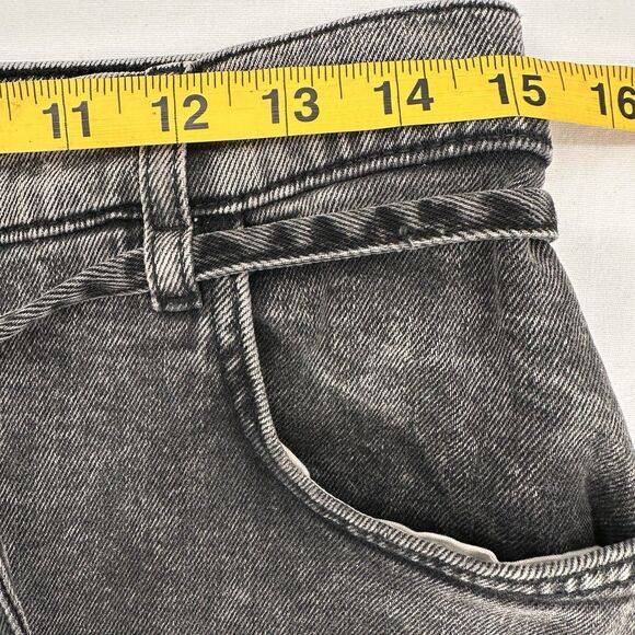 NEW Hugo Boss Womens Denim Maxi Skirt Large Gray Gatje Tie Belt Front Slit $158 - Picture 7 of 14